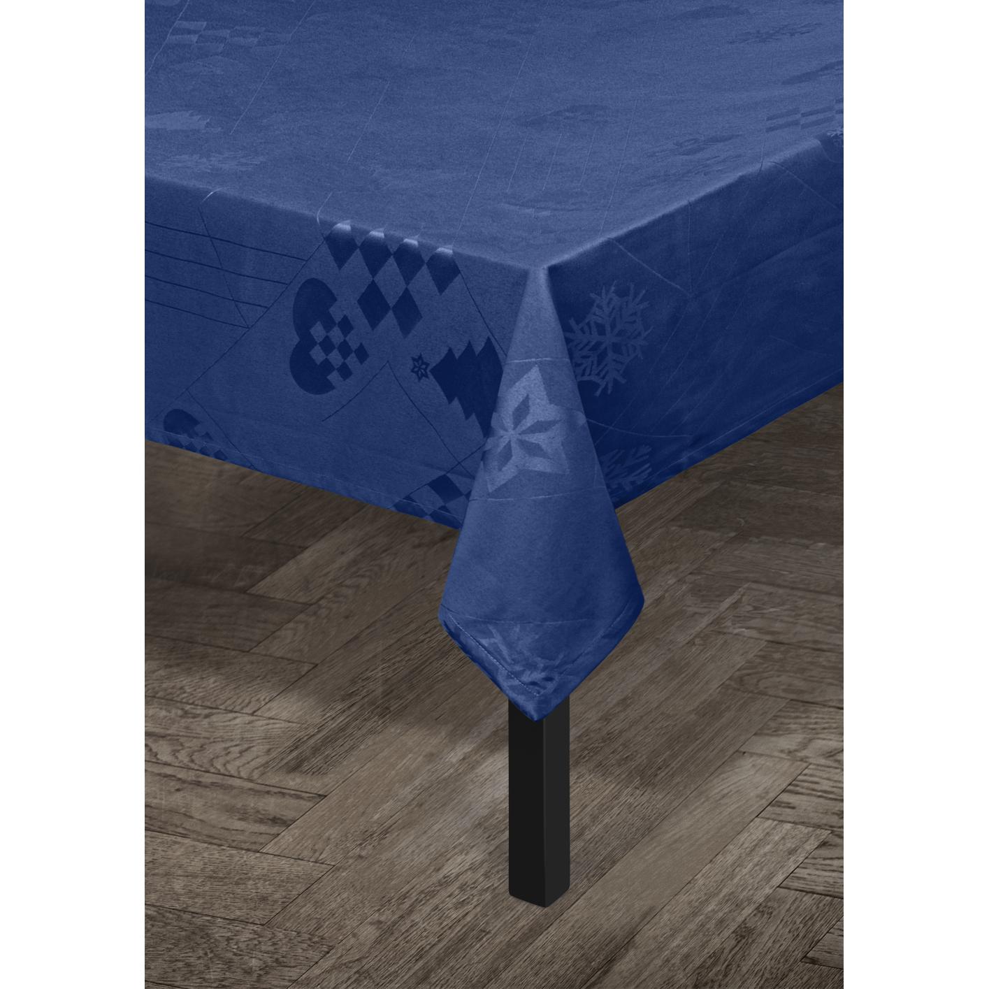 Juna Natale Damask Tablecloth Blue, 150x320 Cm