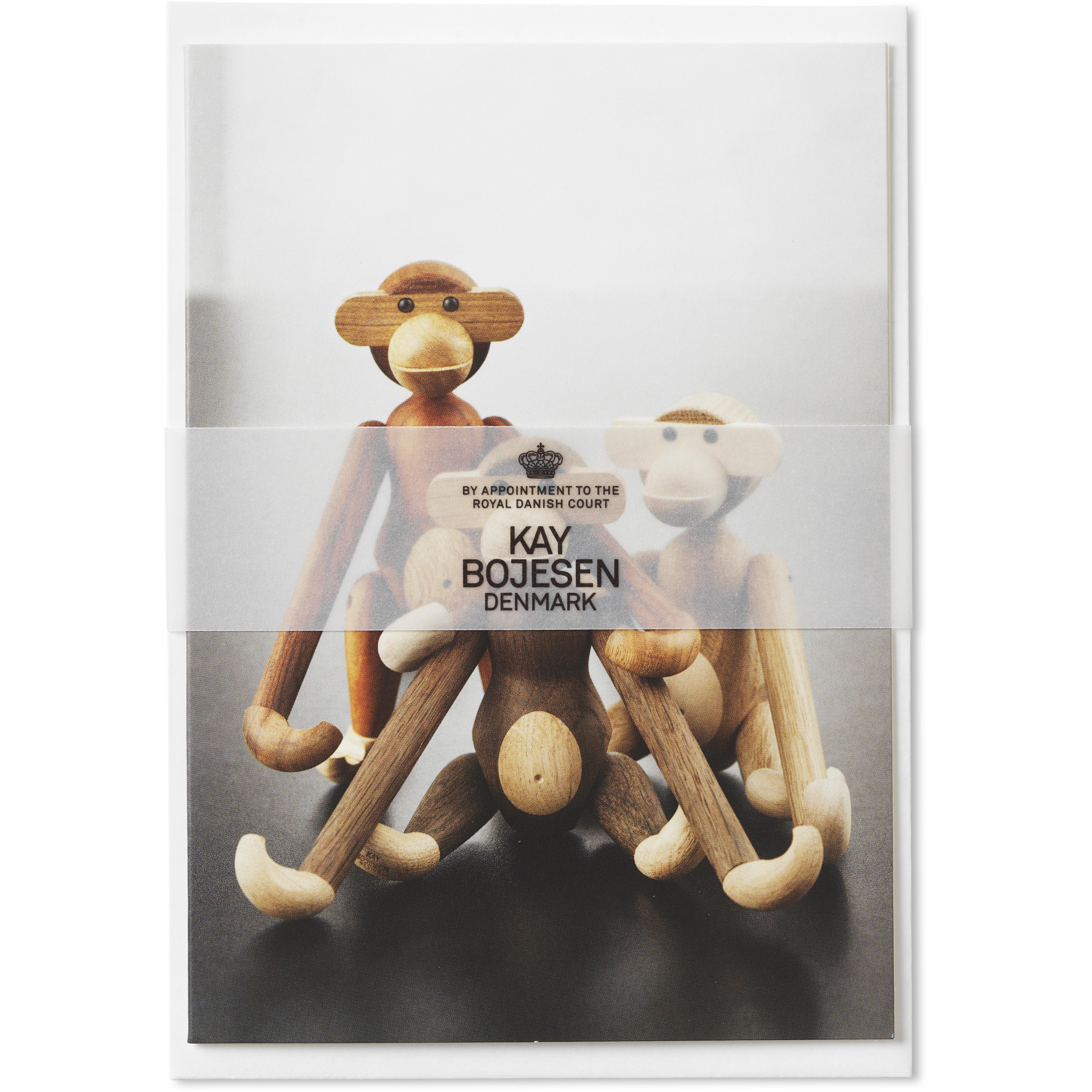 Kay Bojesen Card A6 Monkeys 3 Different Mixed Wood 1 Piece