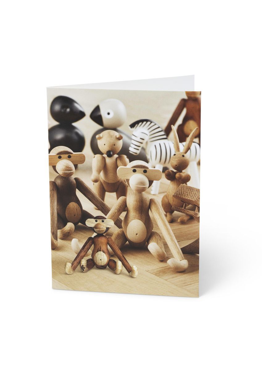Kay Bojesen Card A6 Mini Monkey Front Mixed Wood 1 Piece