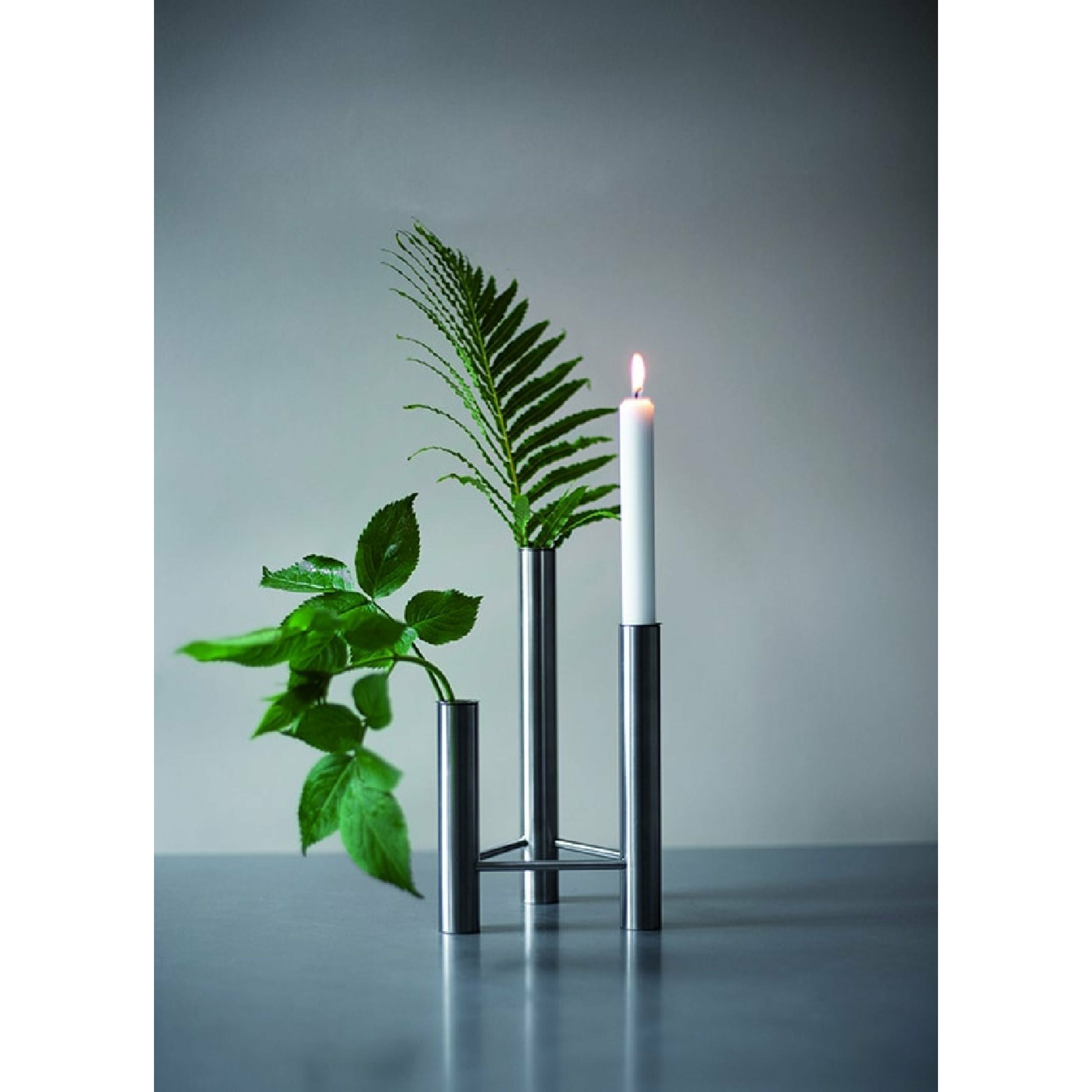 Kay Bojesen Vista Vase And Candlestick, Polished Steel