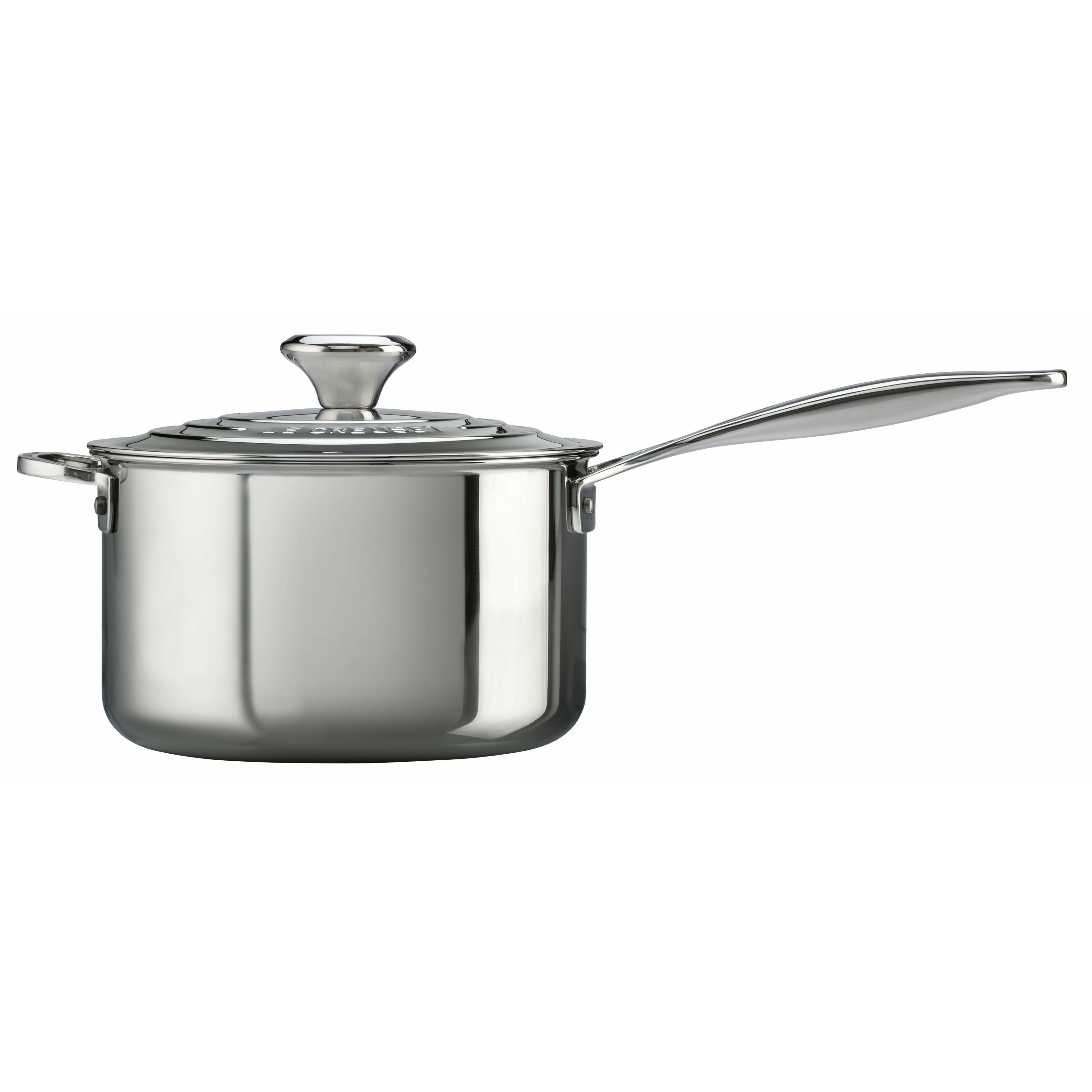 Le Creuset Signature Stainless Steel Saucepan 3.8 L With Lid & Helper Handle