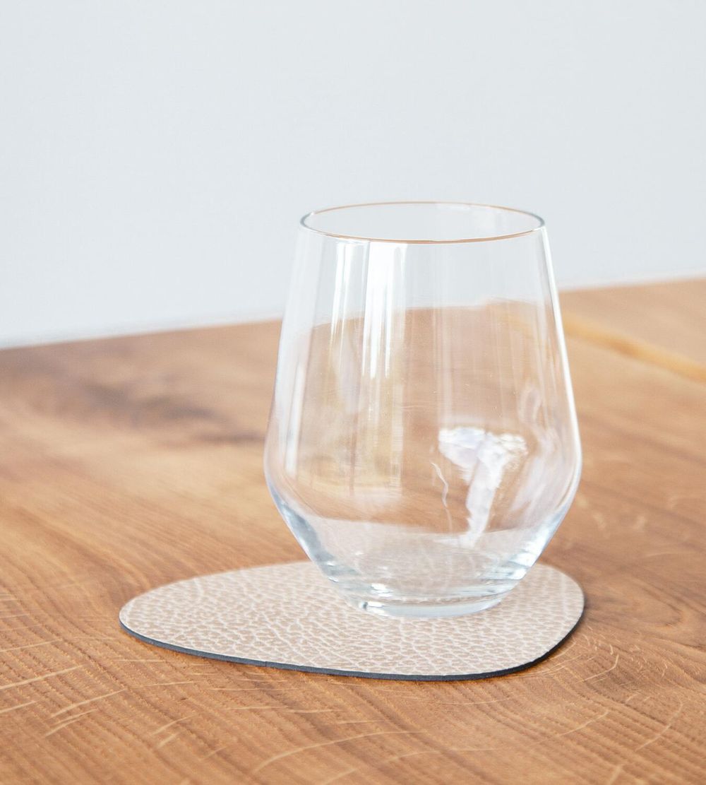 Lind Dna Curve Glass Coaster Hippo Leather, Sand