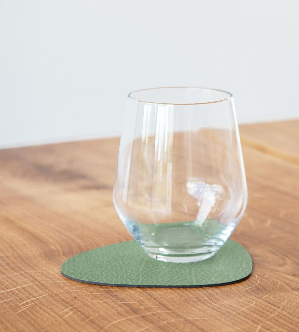 Lind Dna Curve Glass Coaster Hippo Leather, Forest Green