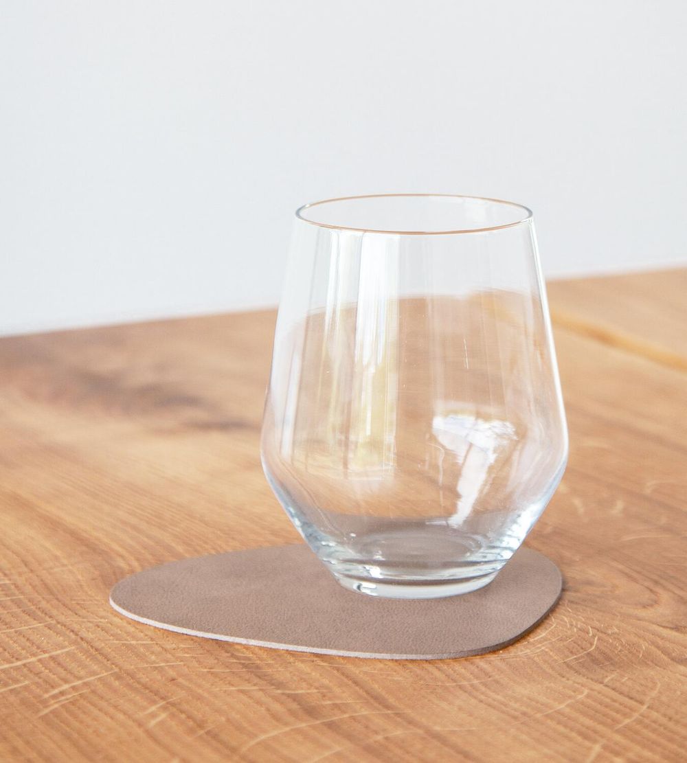 Lind Dna Curve Glass Coaster Nupo Leather, Brown