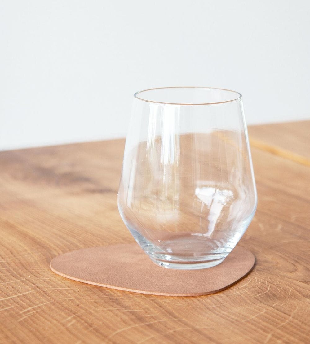 Lind Dna Curve Glass Coaster Nupo Leather, Natural