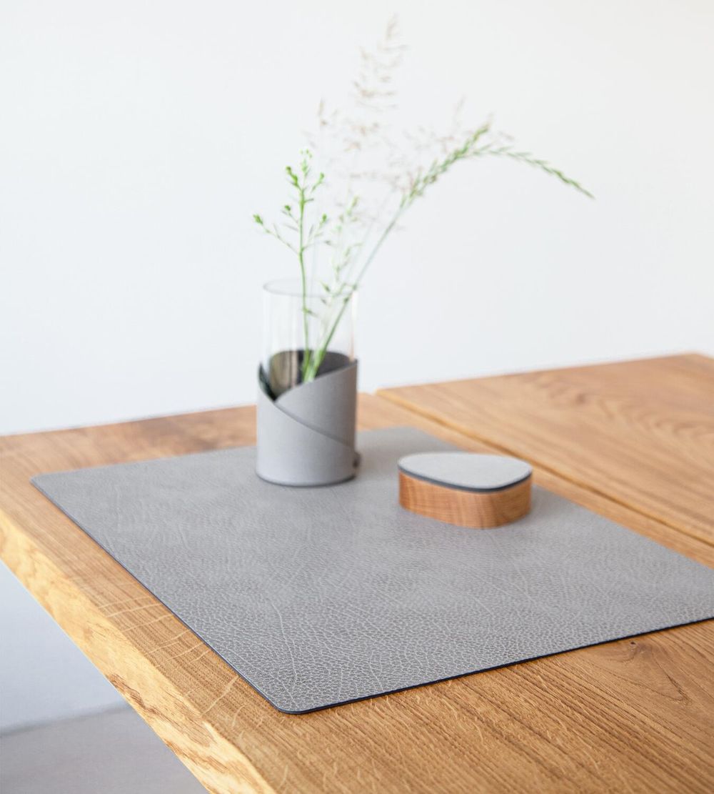 Lind Dna Square Placemat Hippo Leather L, Anthracite Grey
