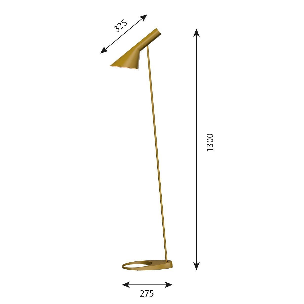 Louis Poulsen AJ Stehlampe, Ockergelb-Stehlampen-Louis Poulsen-5703411544358-5744165358-LOU-inwohn