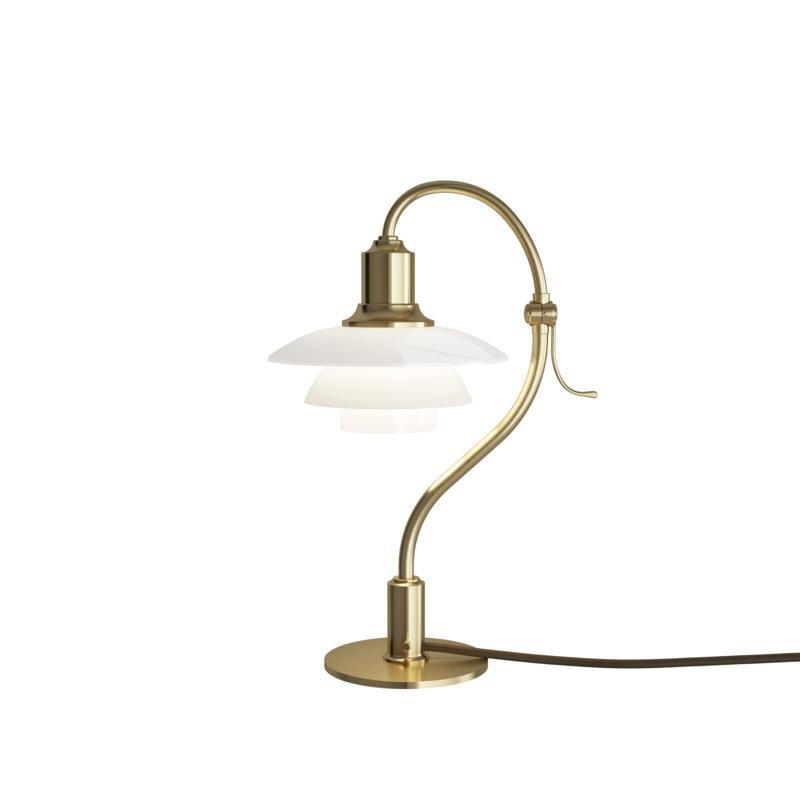 Louis Poulsen PH 2/2 Stolní lampa otazník, mosaz/opálové sklo lesklé