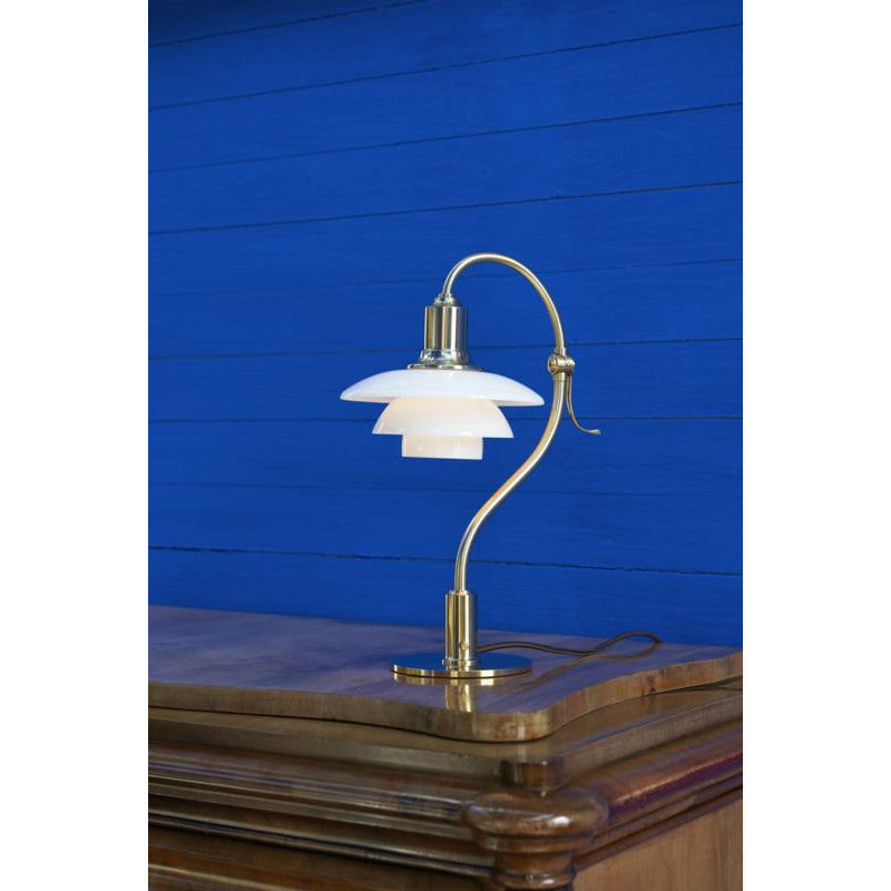 Louis Poulsen PH 2/2 Stolní lampa otazník, mosaz/opálové sklo lesklé