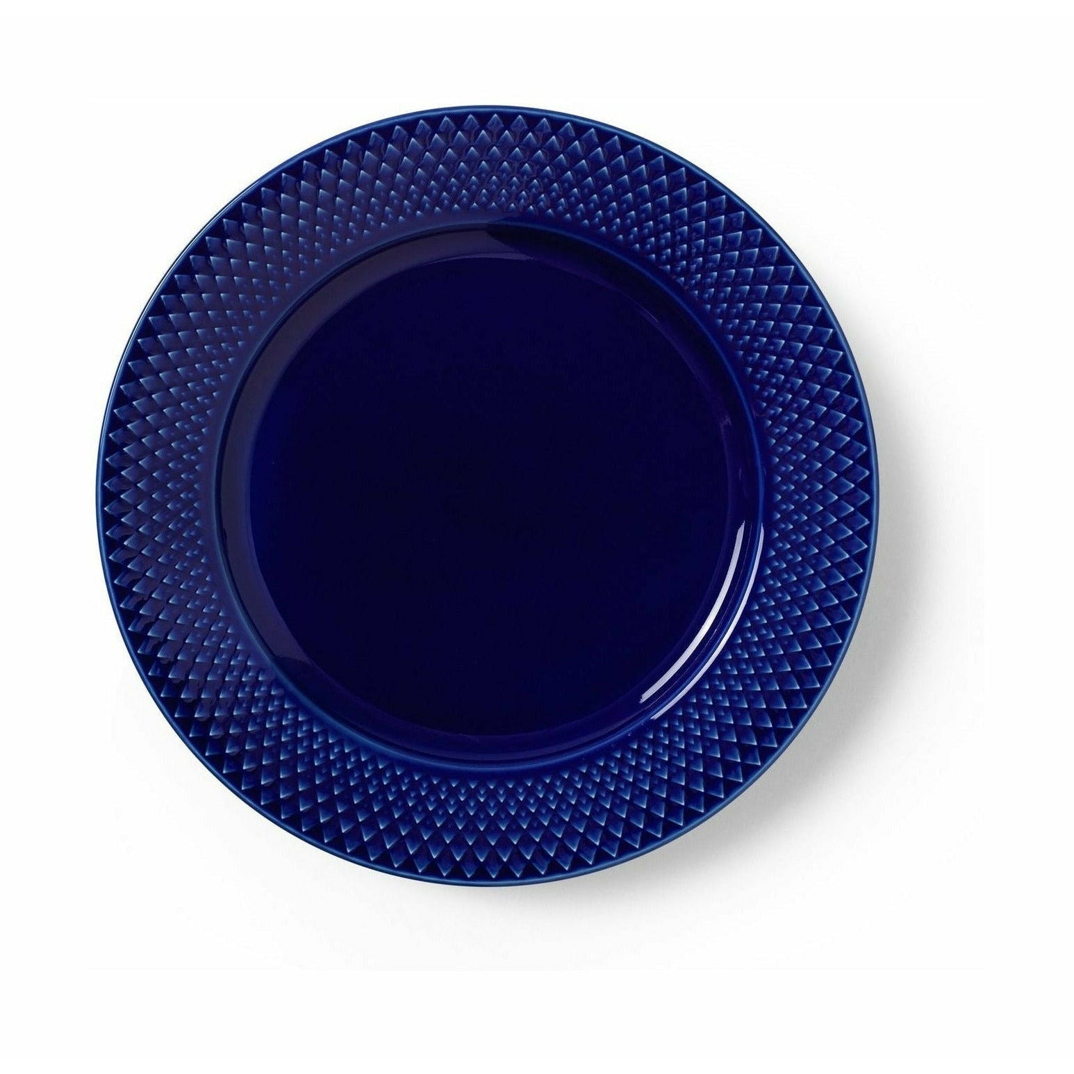 Lyngby Porcelæn Rhombe Color Flat Plate ø23 Cm, Dark Blue