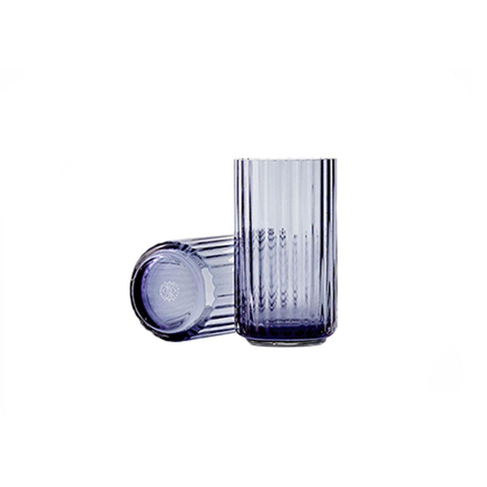 Lyngby Porcelæn Vase H38 cm blæst glas, midnat blå
