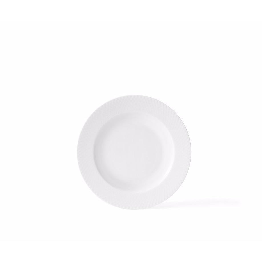 Lyngby Rhombe Soup Plate White, 23cm