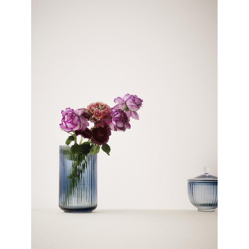 Lyngby Vase Blue Glass, 15 Cm