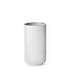 Lyngby Vase blanc avec bord en argent, 25 cm