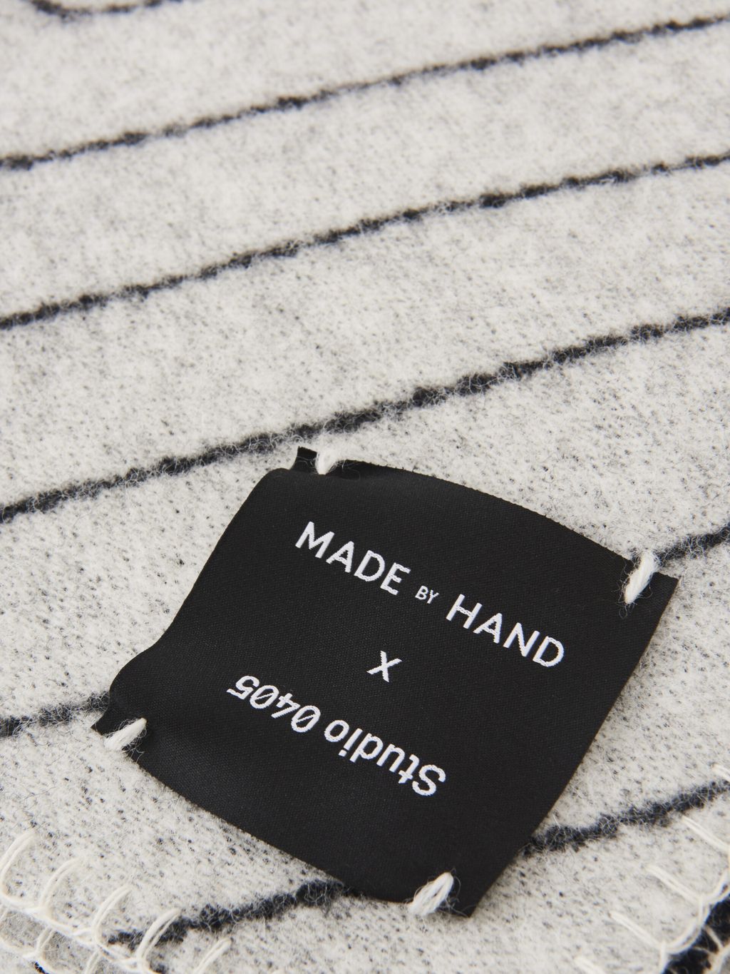 Made By Hand Pinstripe Blanket, Black
