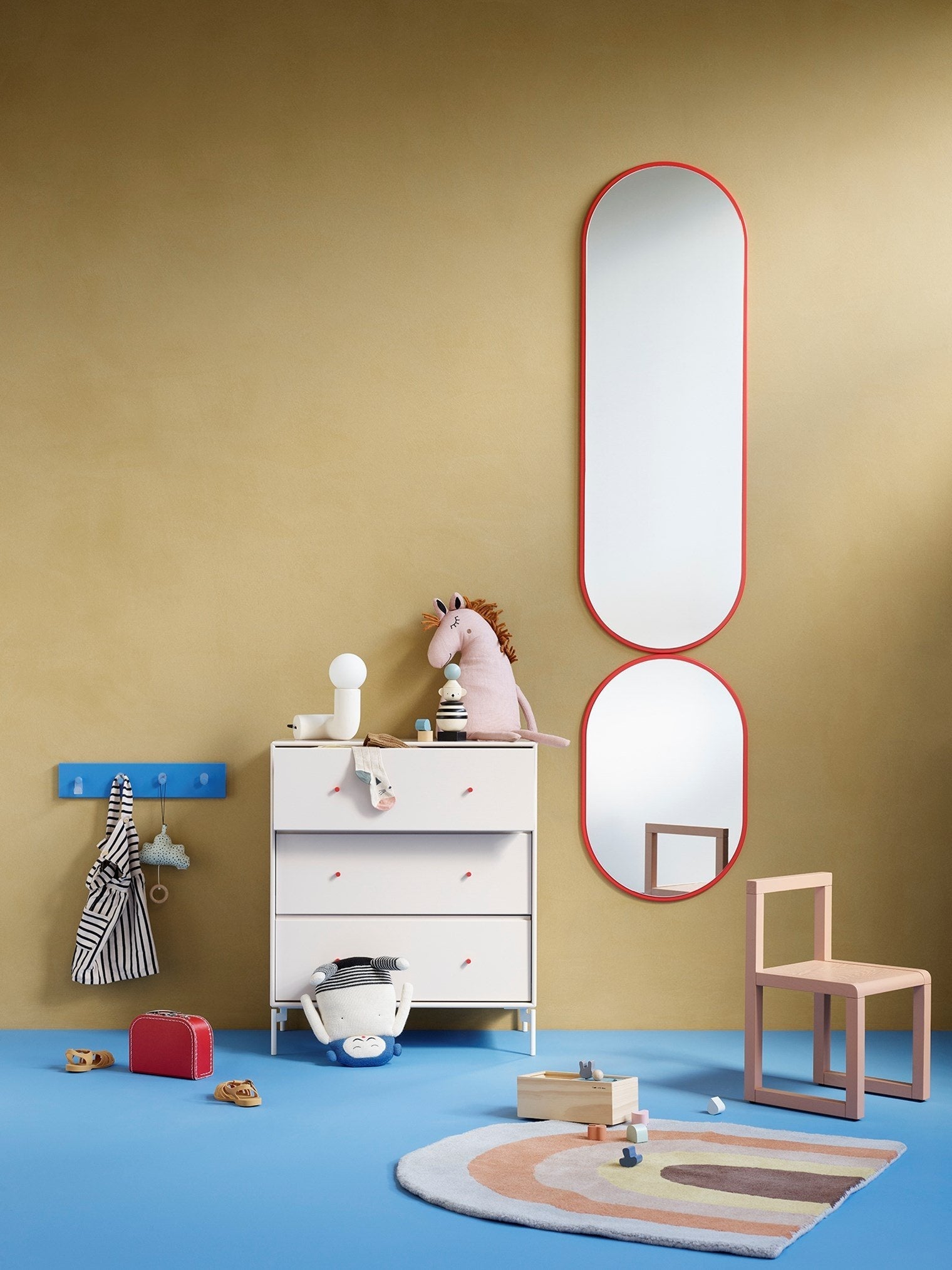 Montana Look Oval Mirror, Oyster Grey
