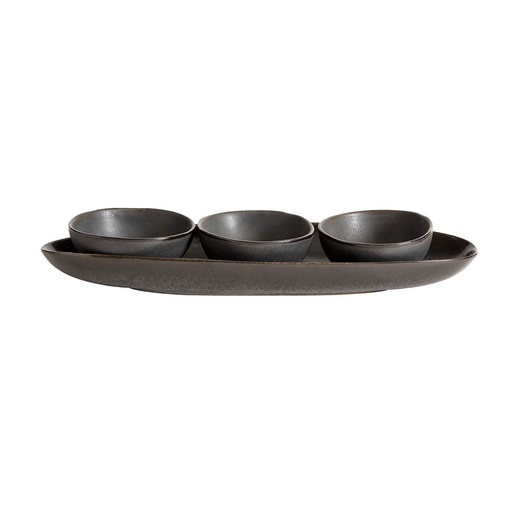 Muubs Mame Serving Plate Oval Coffee, 36,5cm