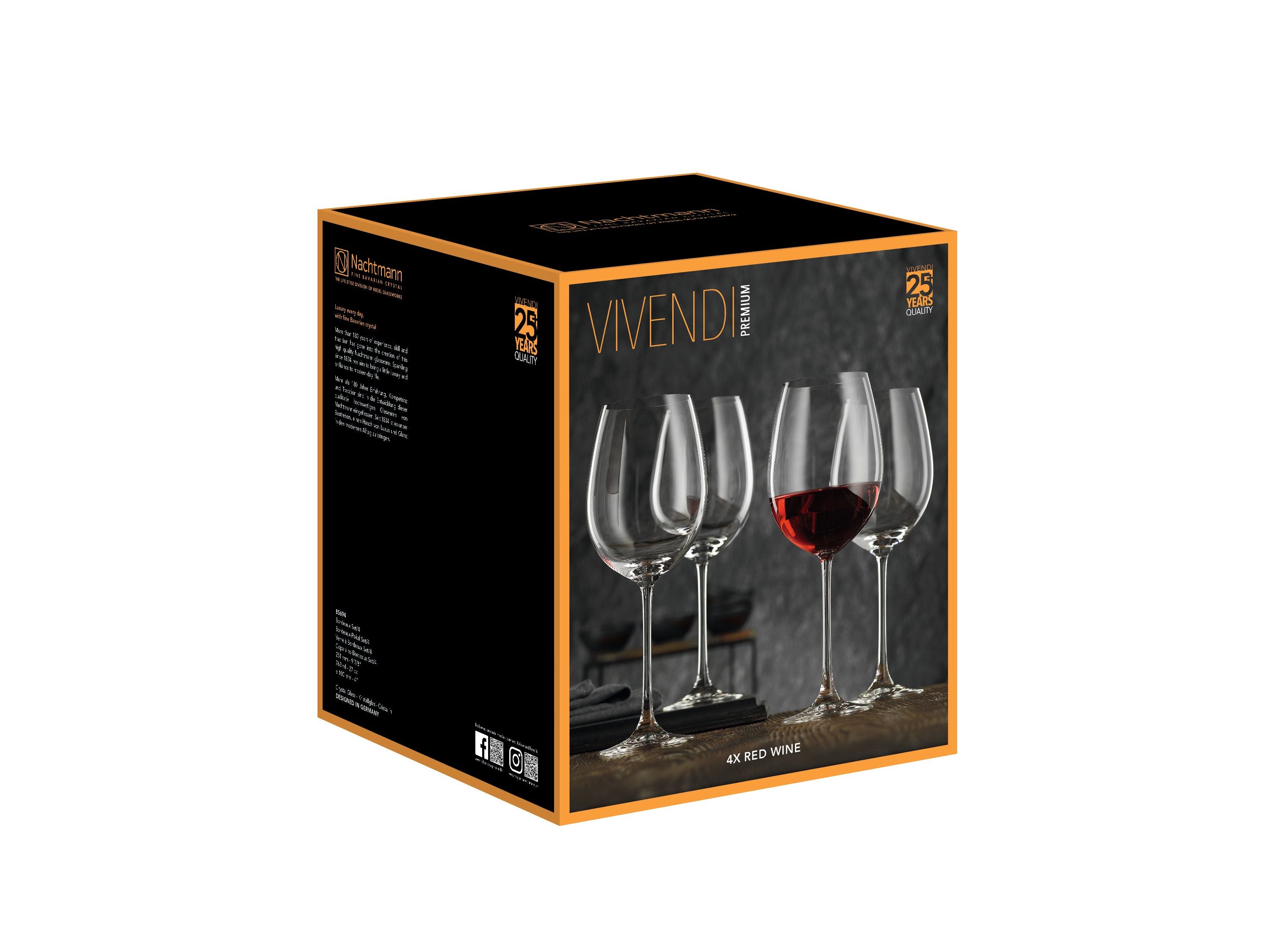 Nachtmann Vivendi Premium Red Wine Red Wine Glass 727 Ml, Set Of 4