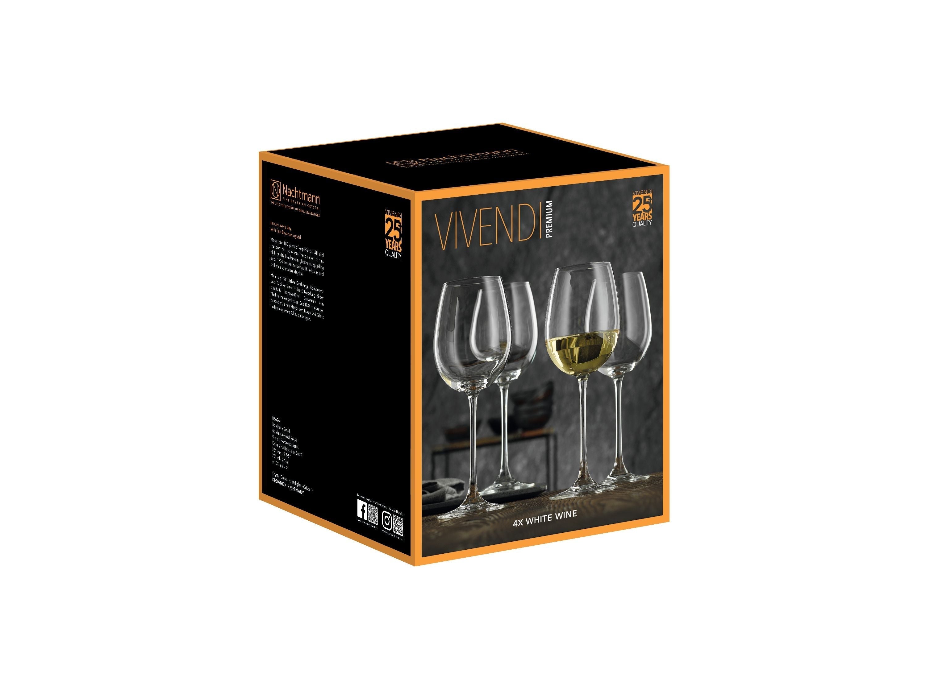 Nachtmann Vivendi Premium White Wine Glass 474 Ml, Set Of 4
