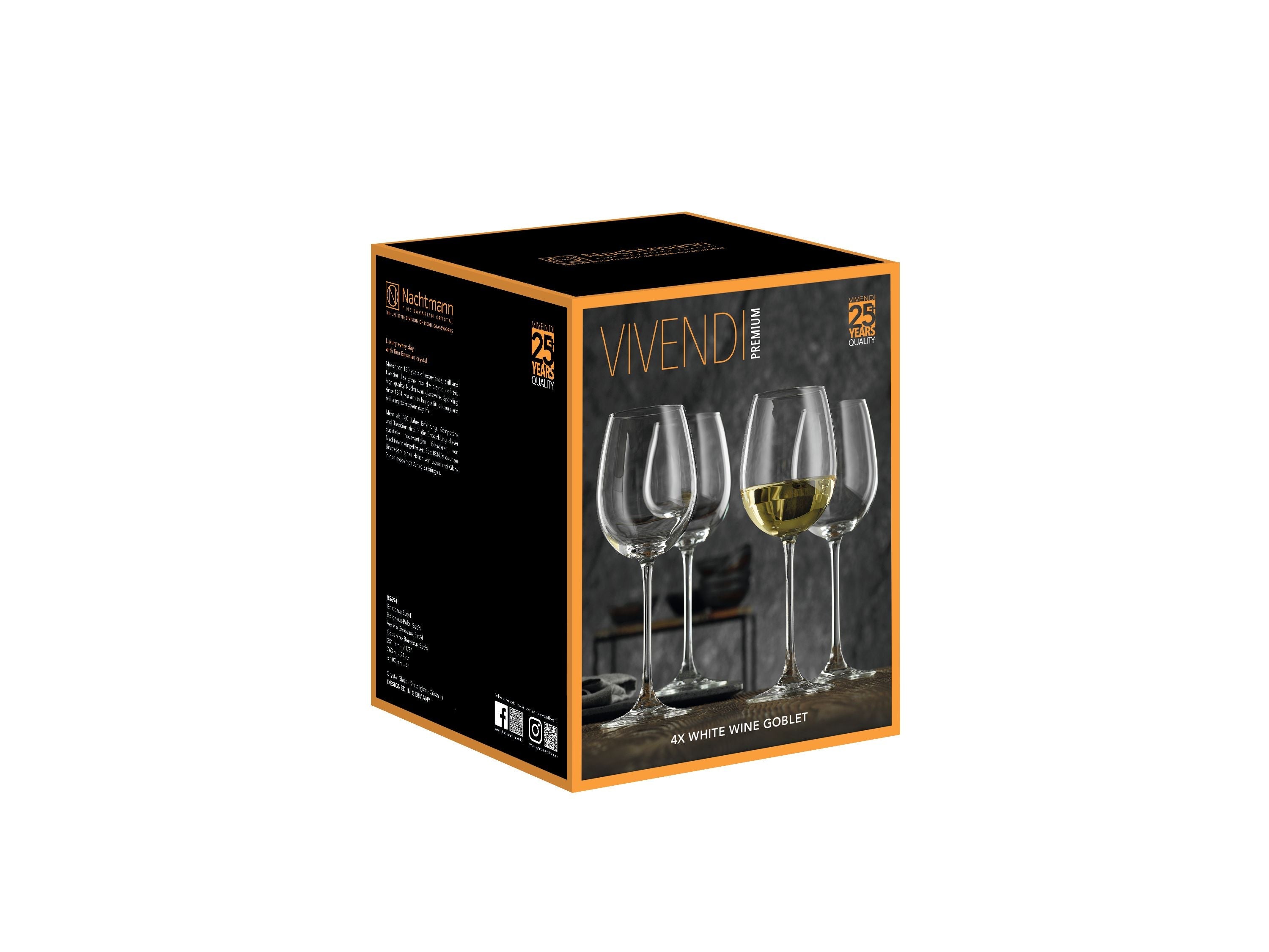 Nachtmann Vivendi Premium White Wine Goblet Wine Glass 387 Ml, Set Of 4