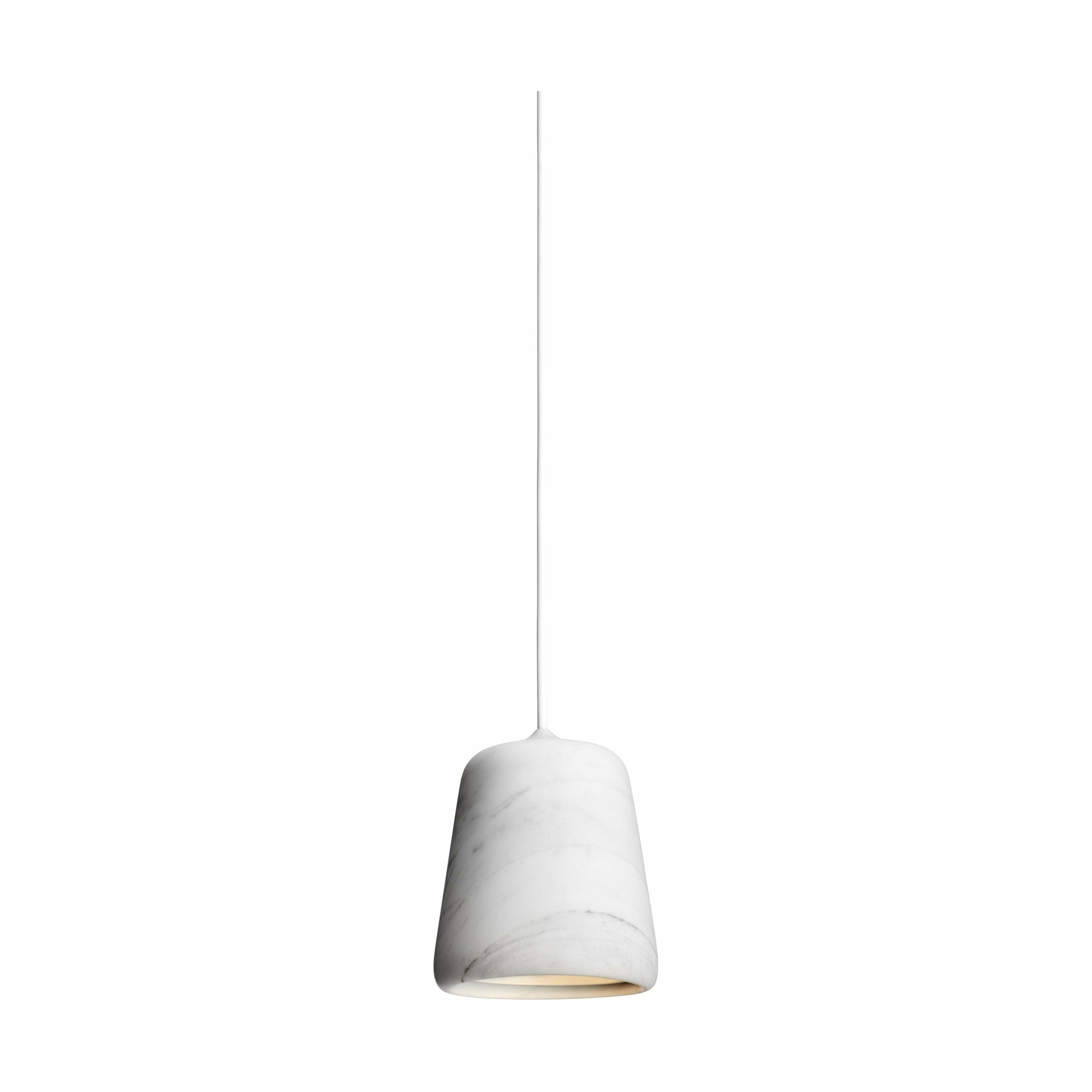 New Works Material Pendant, White Marble/White Fitting