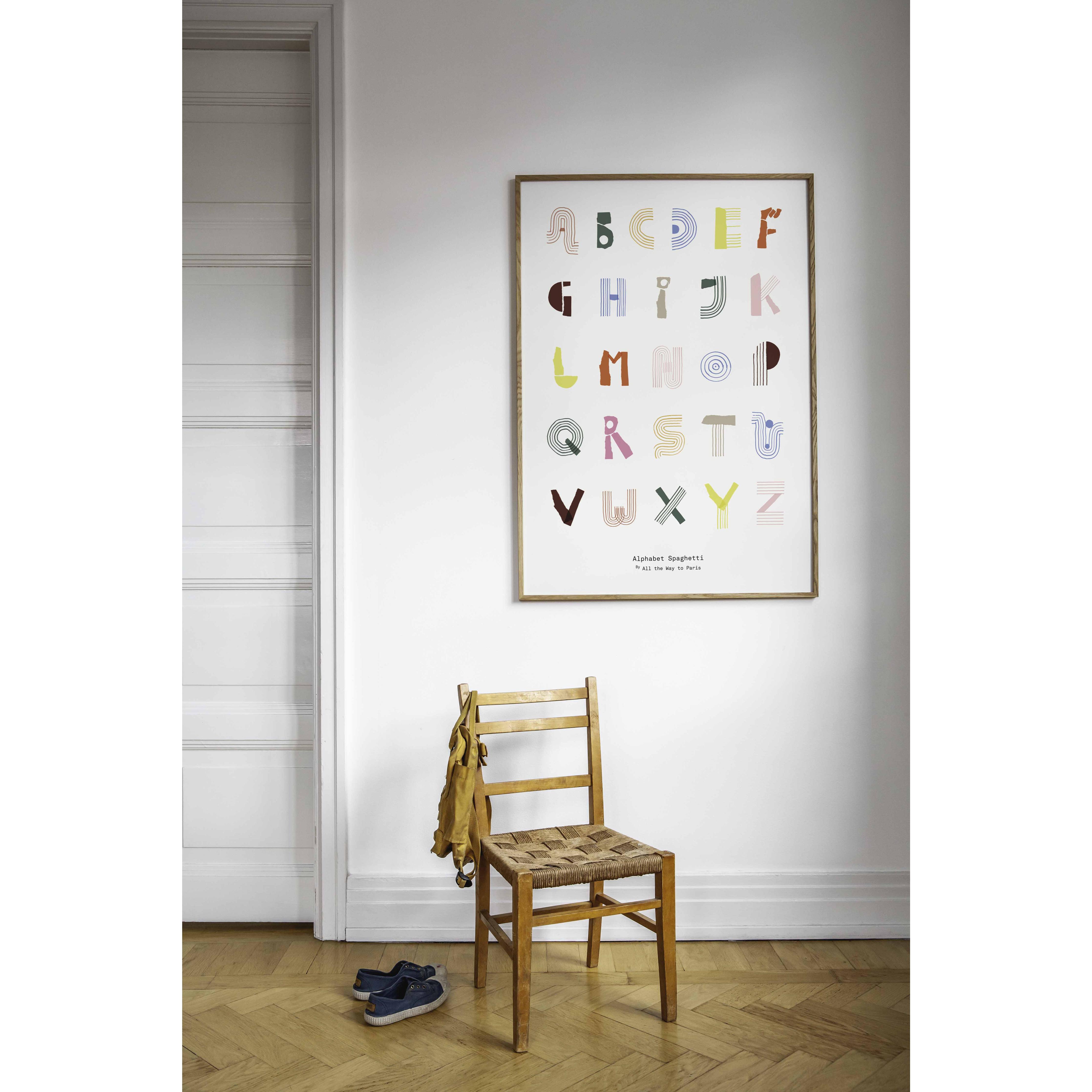 Paper Collective Alphabet Spaghetti Eng Poster 70x100 Cm, Multicolored