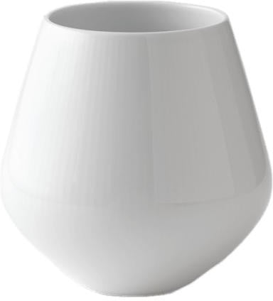 Royal Copenhagen Vase blanc côtelé, 15 cm