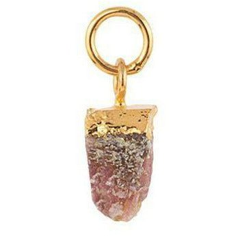 Vincent Monthly Stone Pendant October Pink Tourmaline Gold Plated