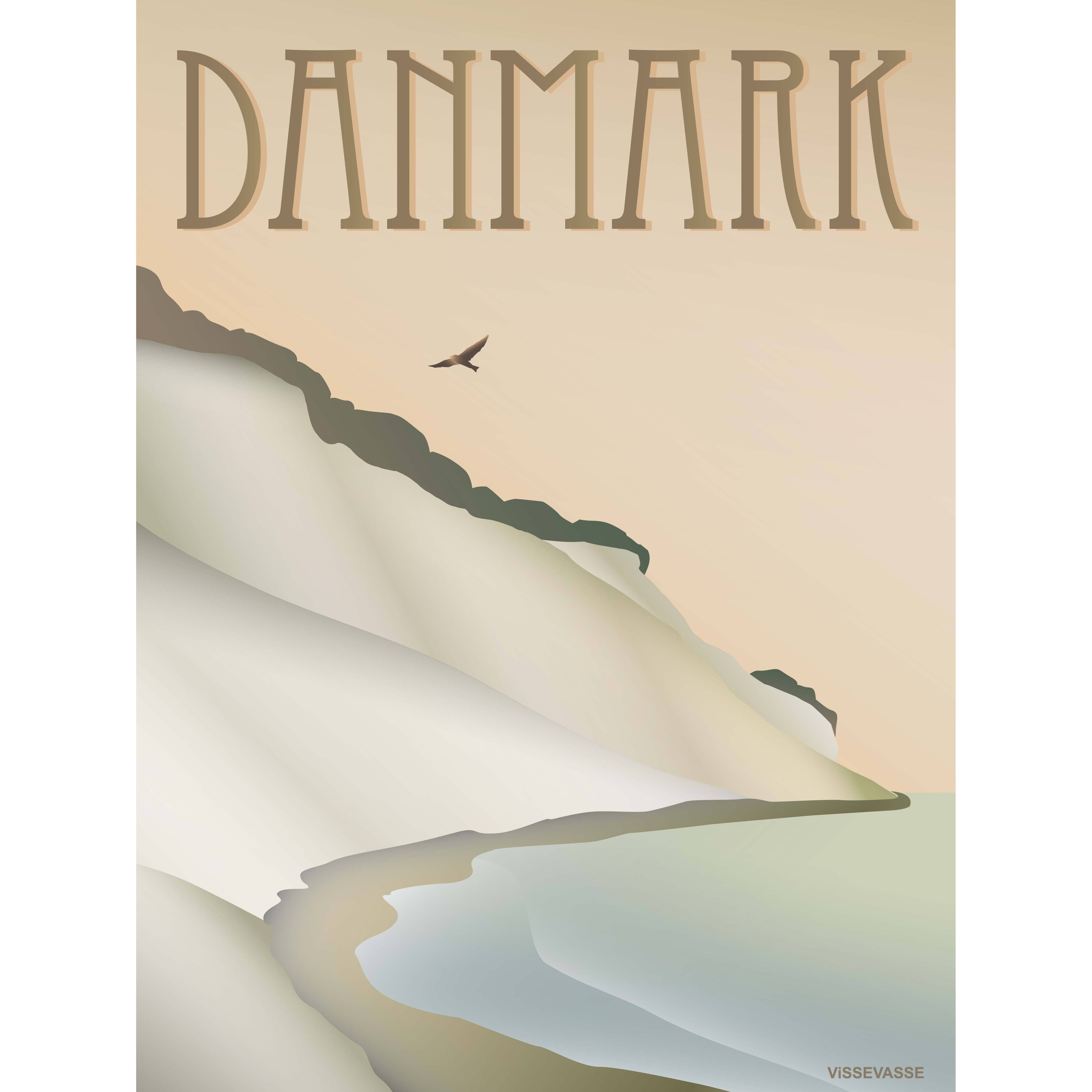 Vissevasse Denmark Cliff Poster, 15 X21 Cm