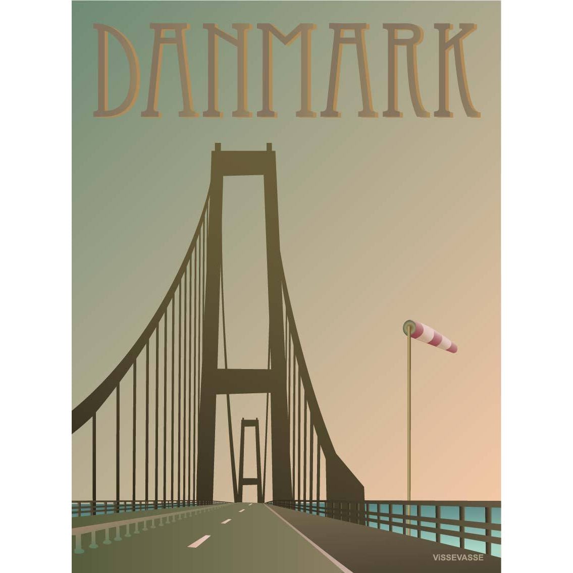 Vissevasse Denmark Storebælts Bridge Poster, 15 X21 Cm