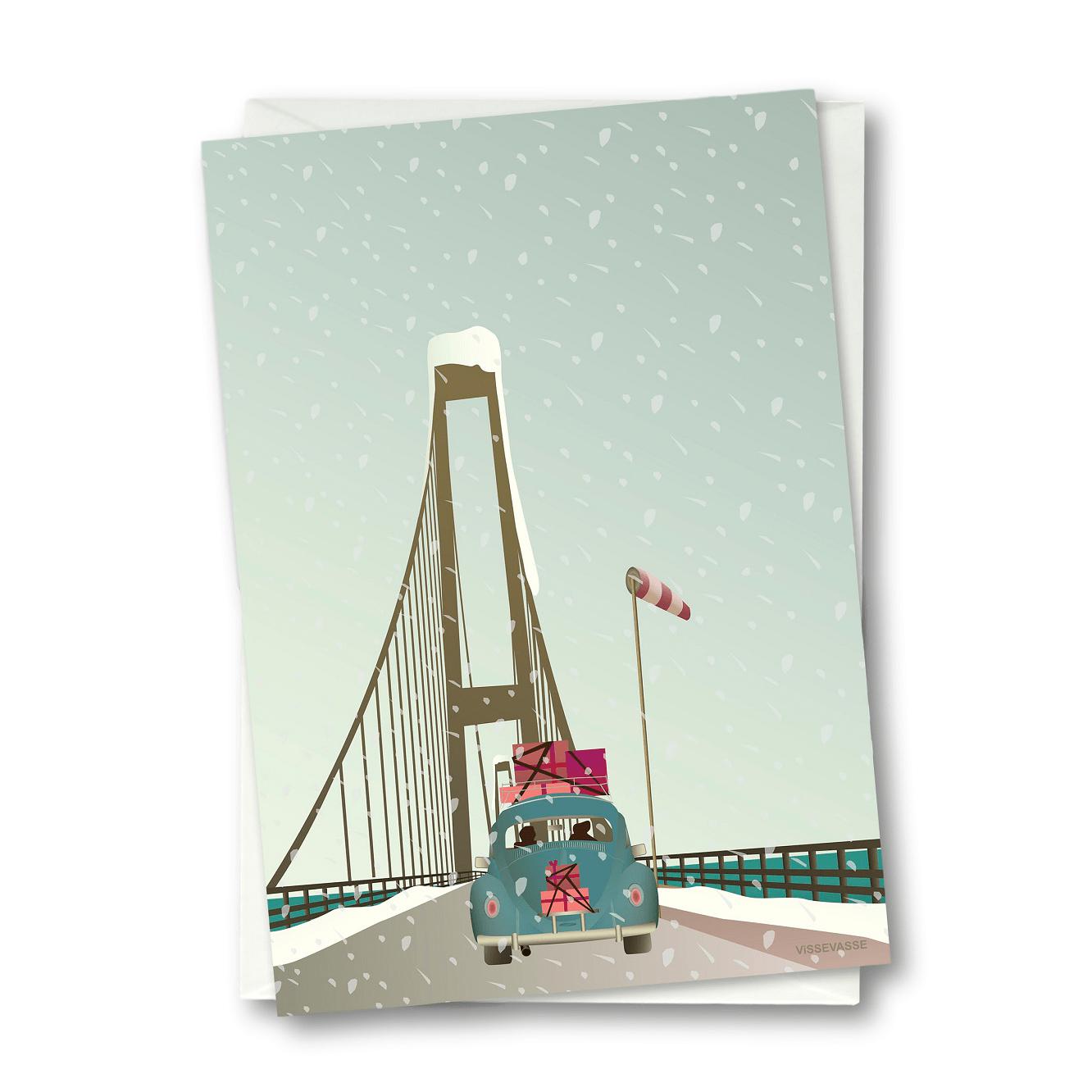 Vissevasse Driving Home For Christmas Greeting Card, 10,5x15cm
