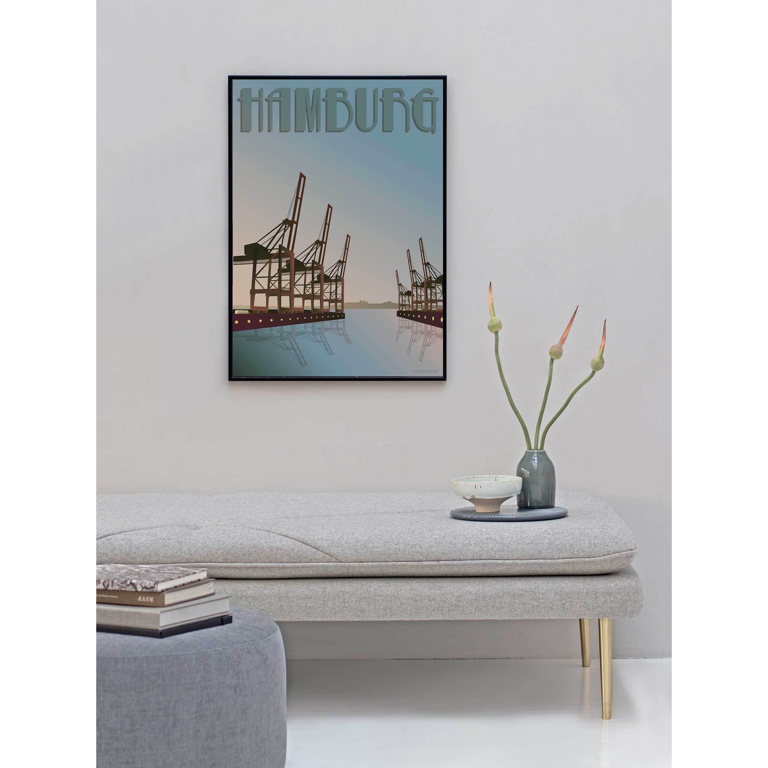 Vissevasse Hamburg Cranes Poster, 15 X21 Cm