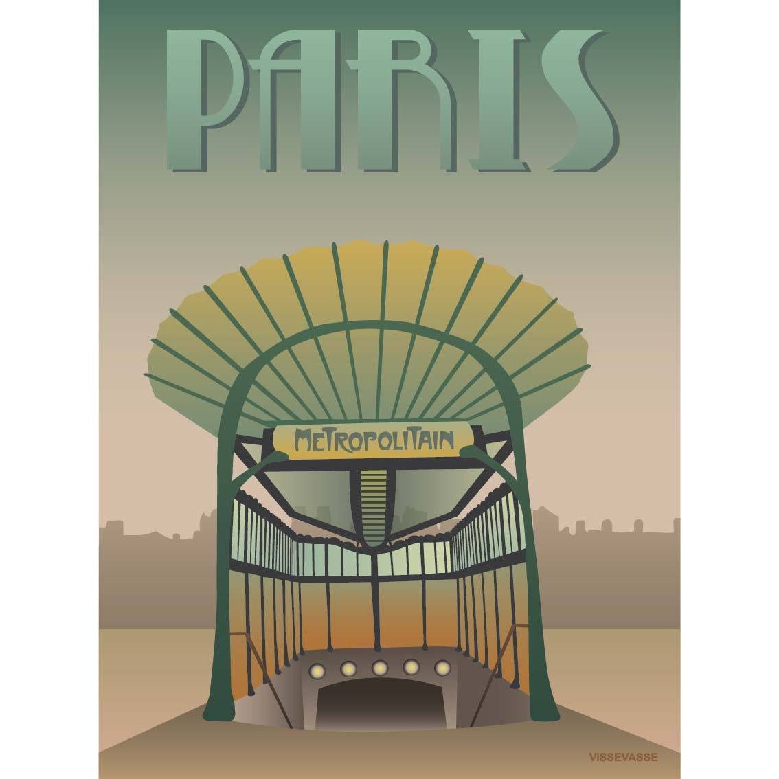Vissevasse Paris Subway Poster, 15 X21 Cm