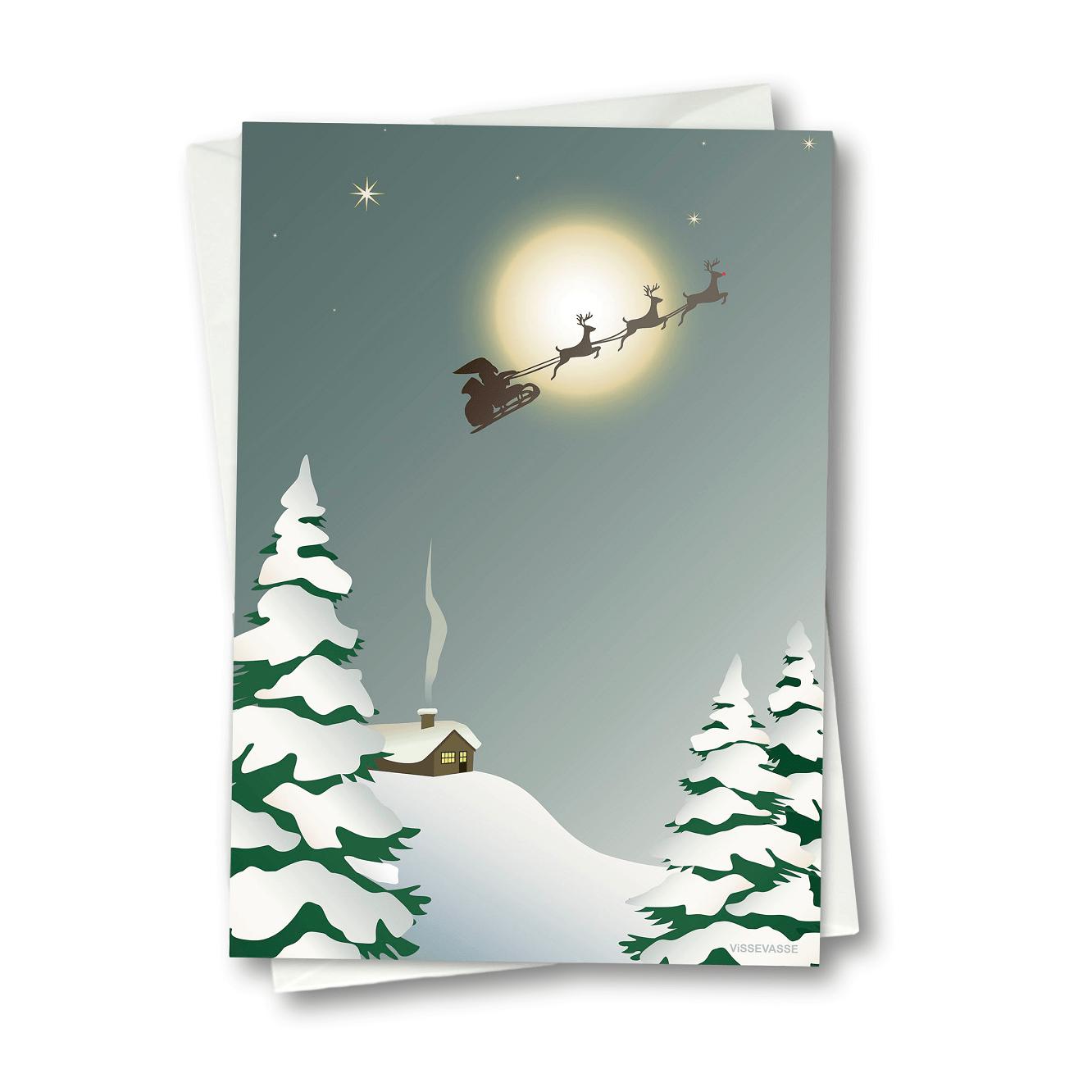 Vissevasse Santa Greeting Card, 10.5 X15 Cm