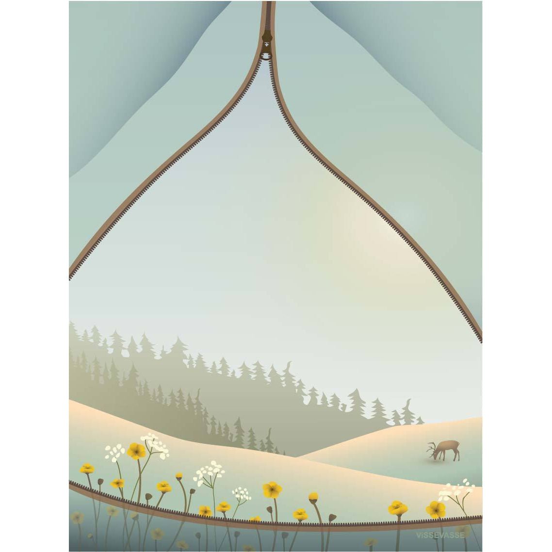 Vissevasse Tent With A View Poster, 15 X21 Cm