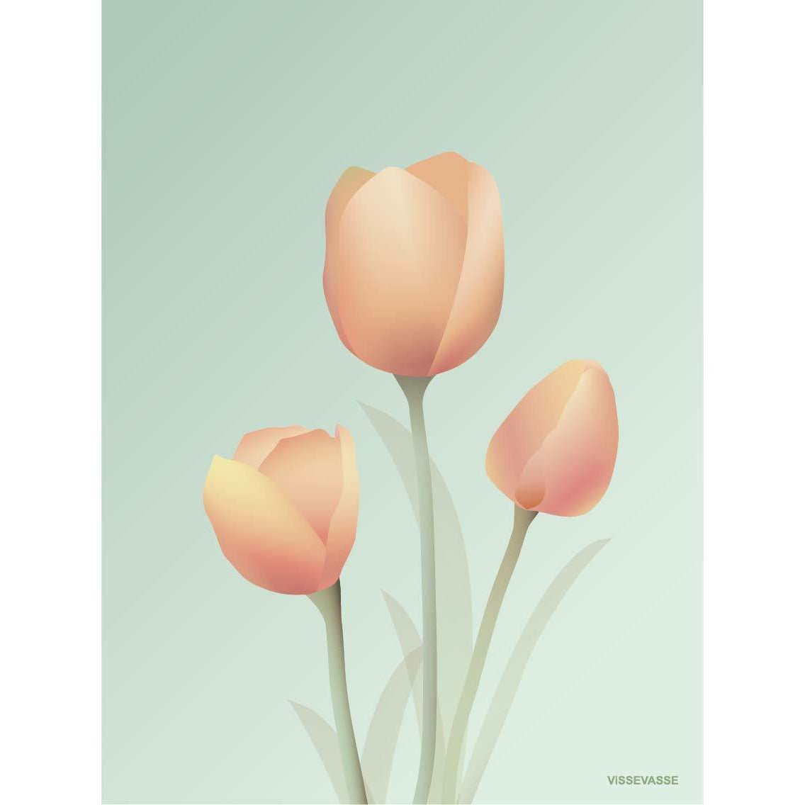 Vissevasse Tulip Poster 30 X40 Cm, Mint