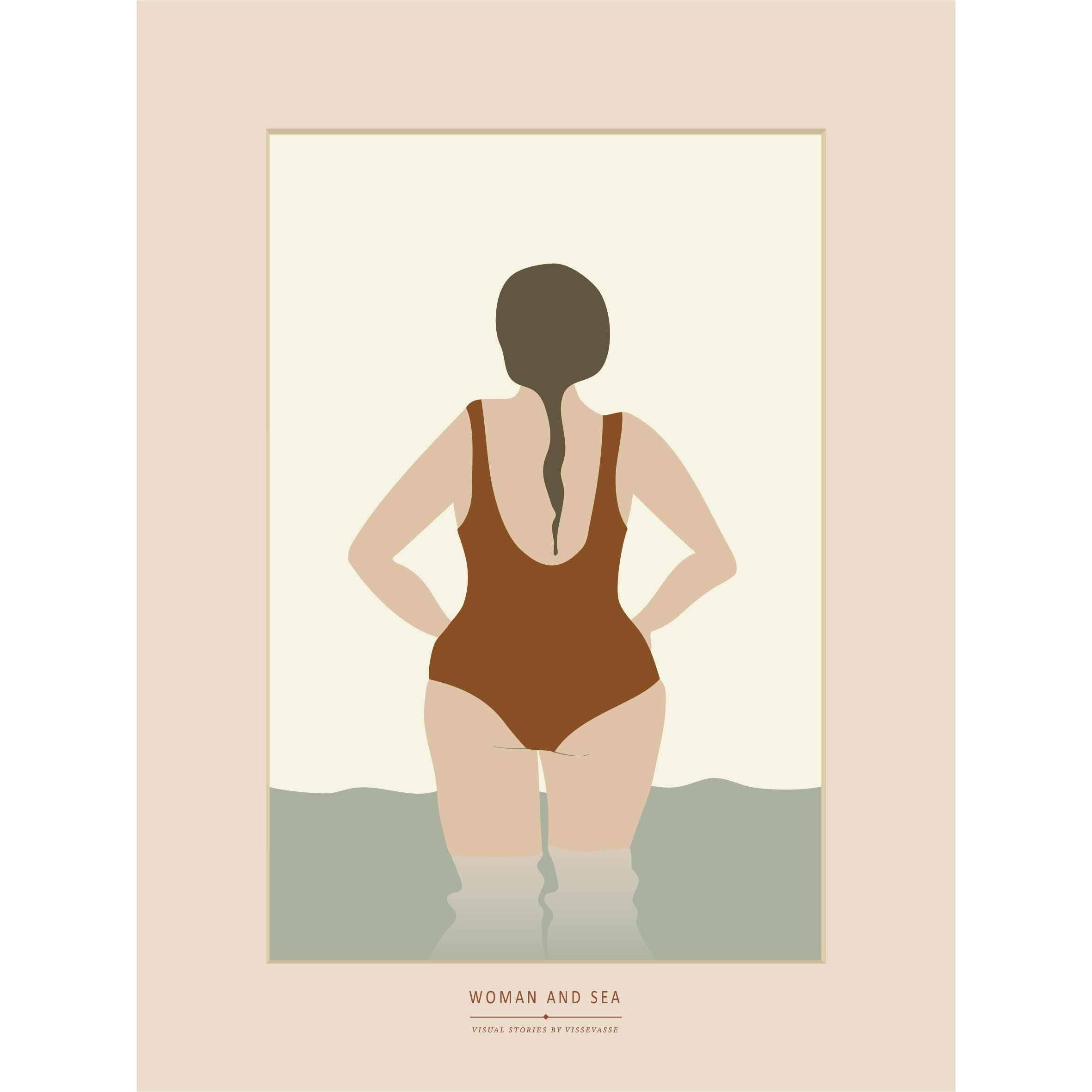 Vissevasse Woman And The Sea Poster, 50 X70 Cm