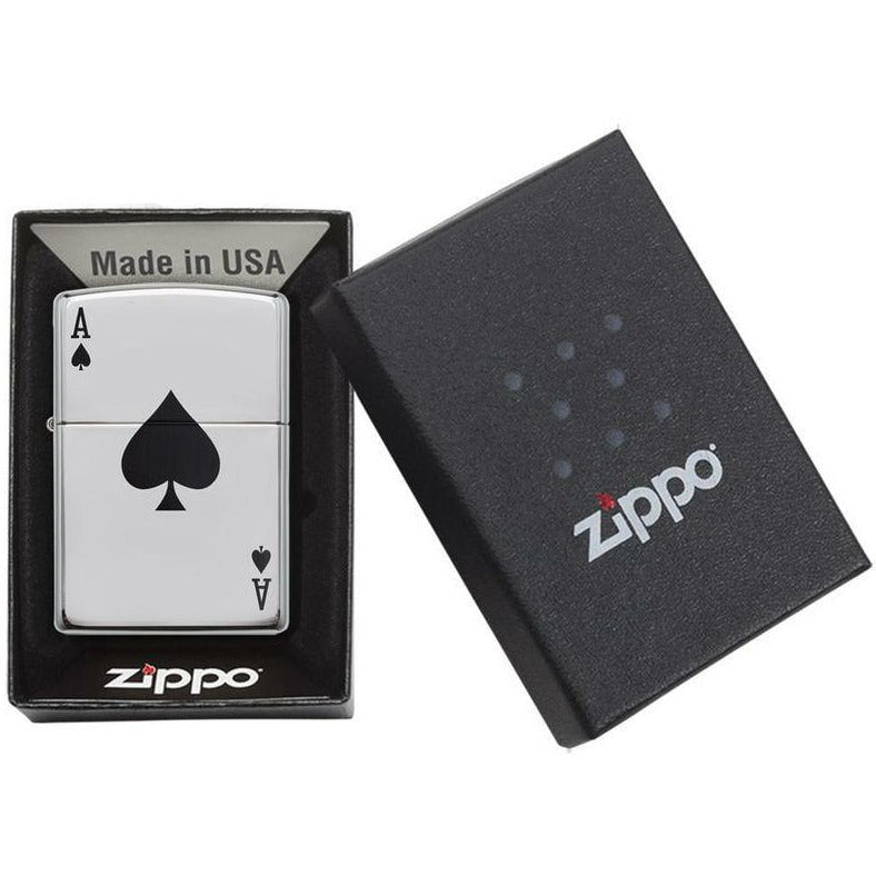 Zippo Classic Lucky Ace High Polish Chrome Lighter