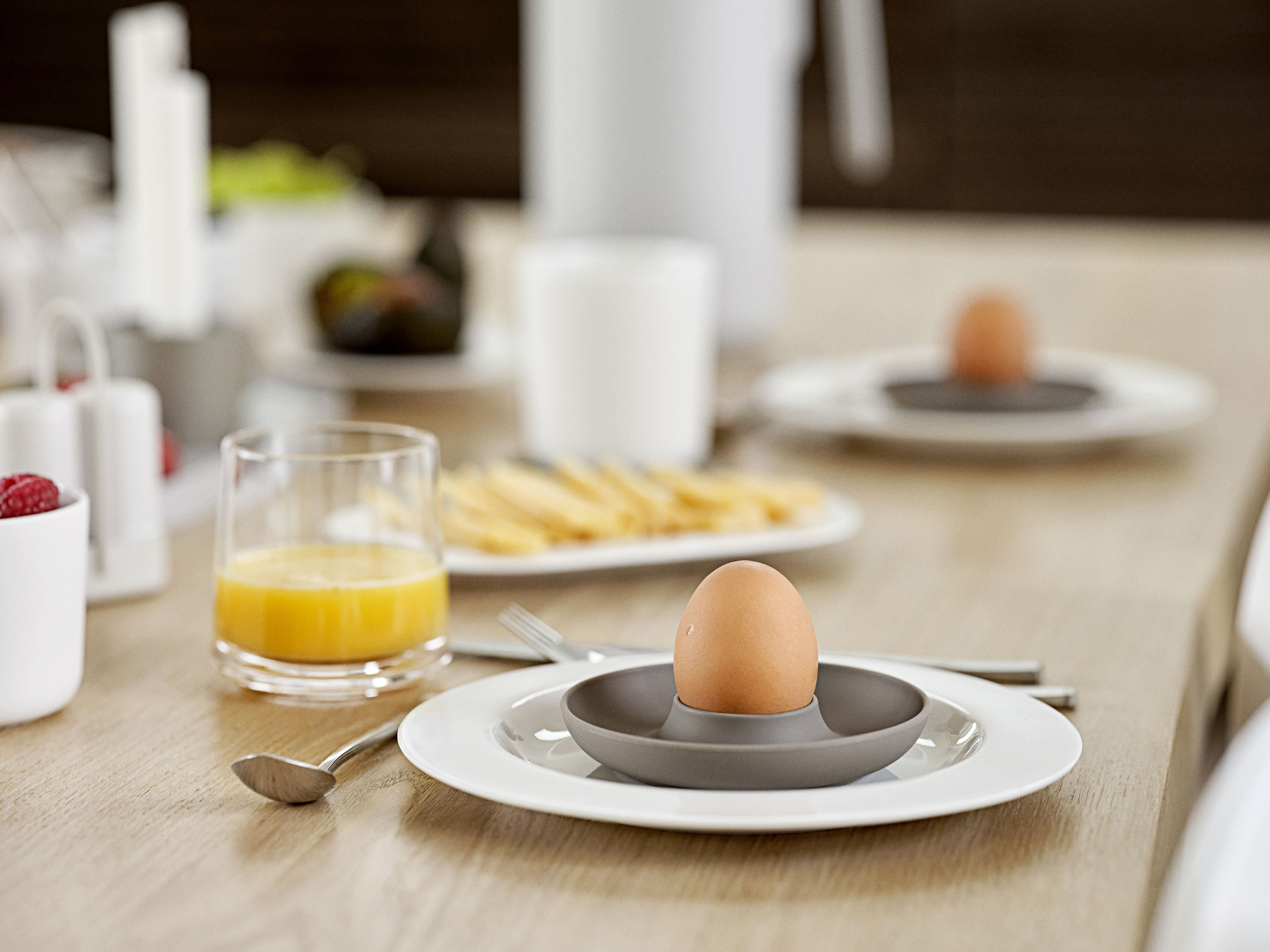 Zone Denmark Singles Egg Cup With Holder Set Of 4, Taupe