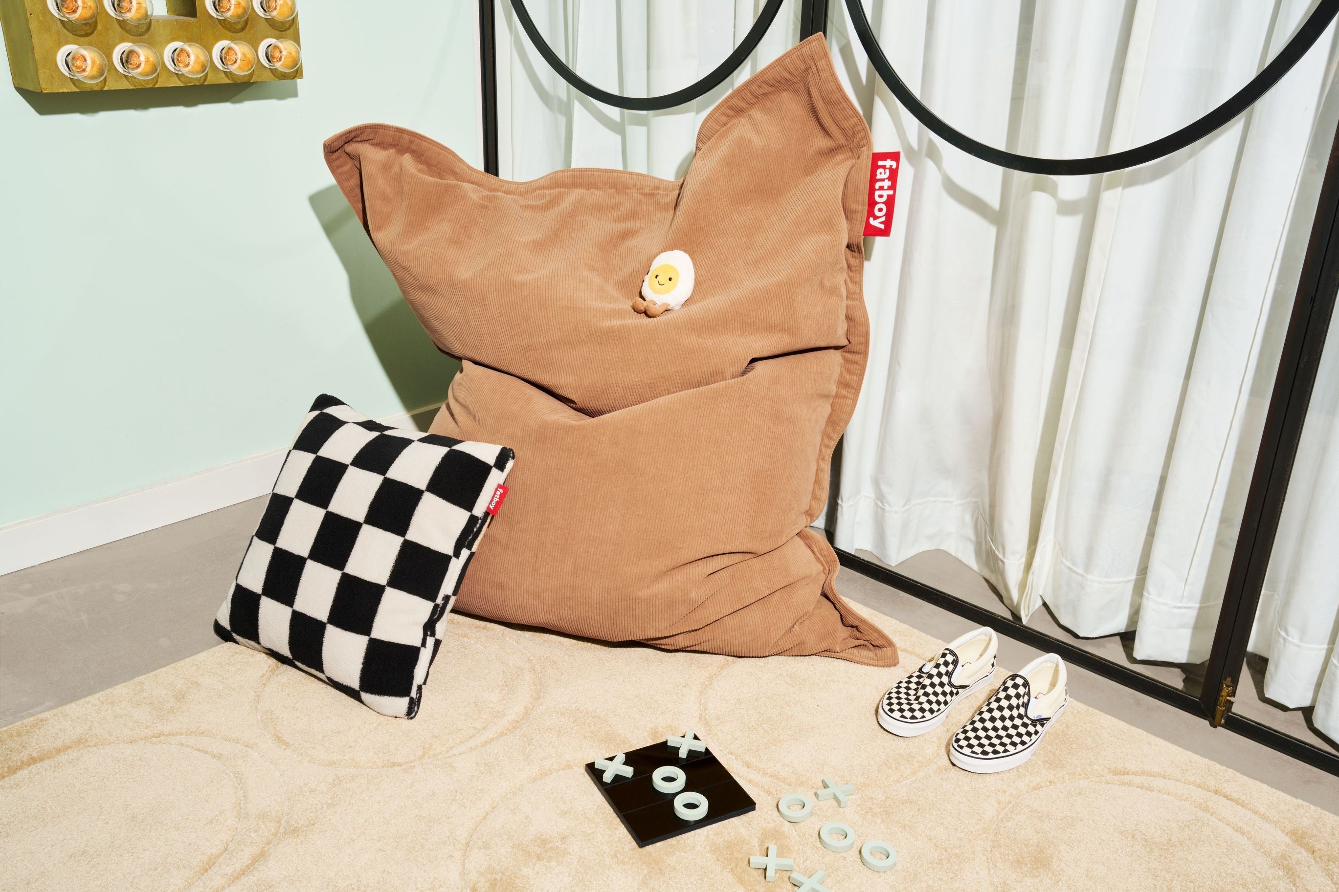 Fatboy Square Pillow Teddy Chess, Brown