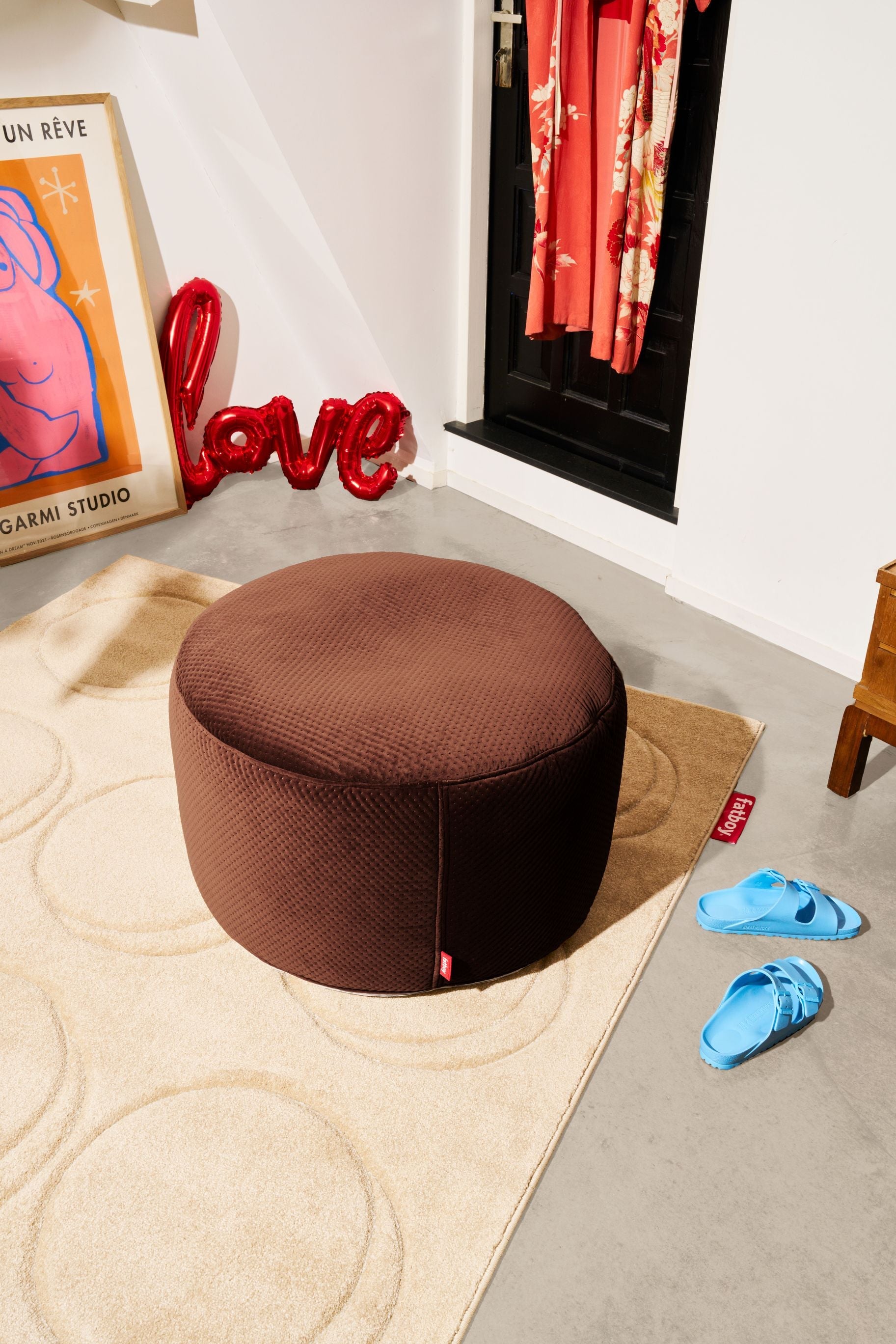 Fatboy Recycled Point Large Royal Velvet Pouf, Tobacco