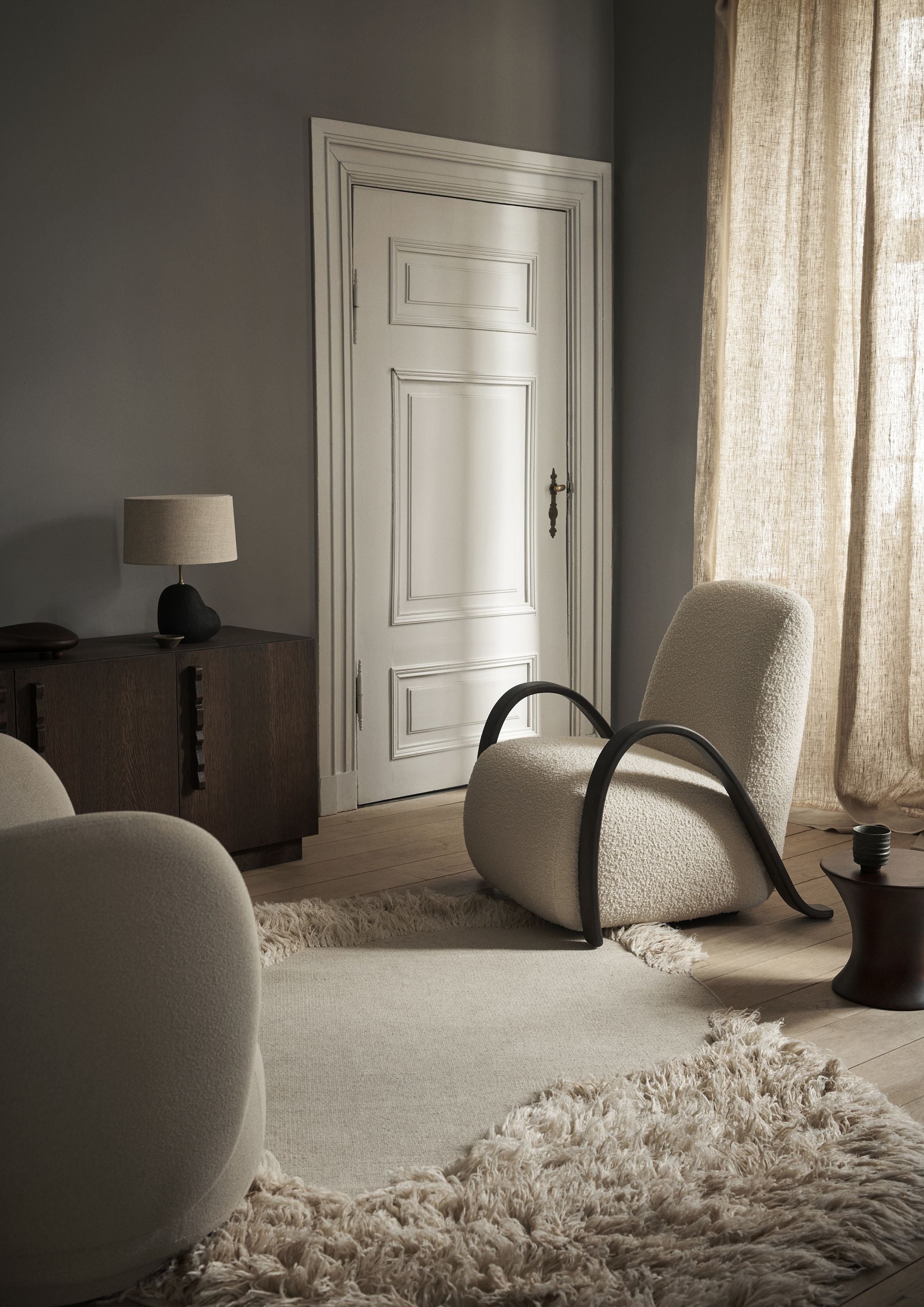 Ferm Living Buur Lounge Chair Nordic Bouclé, Off White